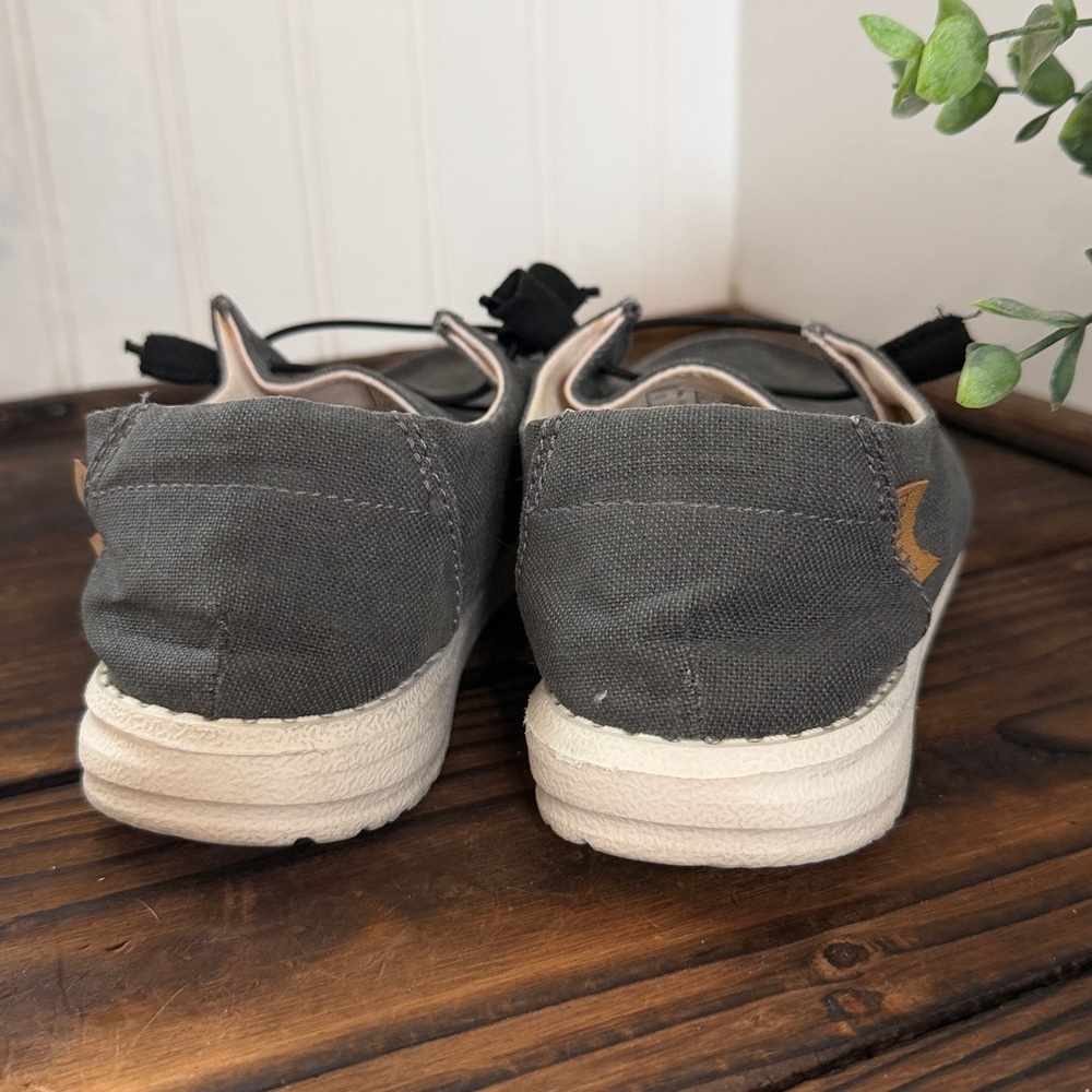 Hey Dude Wendy Chambray Off Black Slip On Loafers - Picture 4 of 8